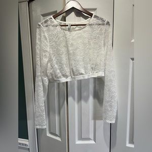 Torrid White Lace Crop Top